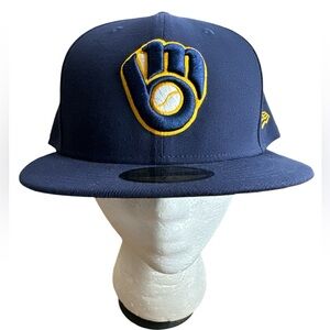 New Era 59Fifty Milwaukee Brewers Authentic Alternate Fitted Hat NWT Size‎ 7-7/8